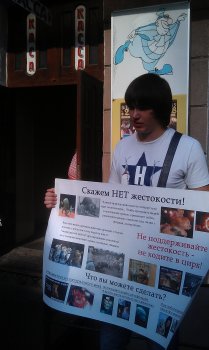 Защитники животных пикетируют Одесский цирк