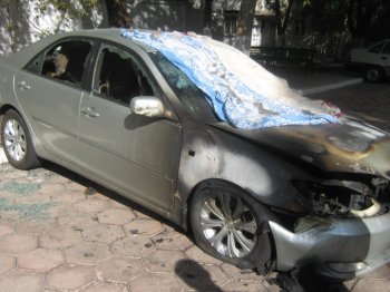 Сегодня в Одессе сгорел автомобиль бизнесмена