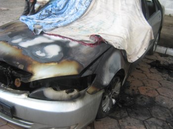 Сегодня в Одессе сгорел автомобиль бизнесмена