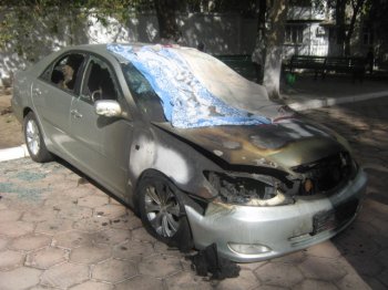 Сегодня в Одессе сгорел автомобиль бизнесмена