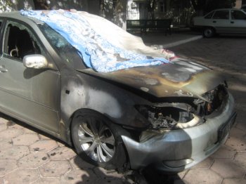 Сегодня в Одессе сгорел автомобиль бизнесмена