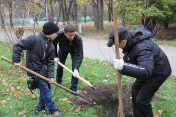 Субботник в парке Победы