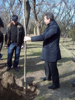 Сегодня политэлита Одессы усердно высаживала деревья