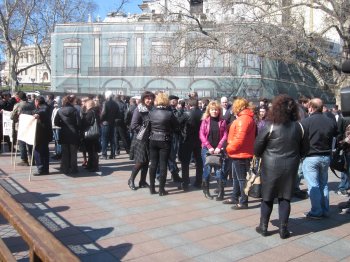 Под стенами мэрии митинговали предприниматели