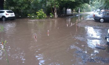 Жители Малиновского района уже живут, как на курорте: Купаться можно прямо во  дворах (фото)