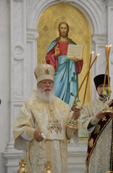 Митрополит Агафангел возглавил богослужение в Преображенском соборе (фото)