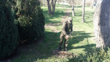Активисты "Одесской Дружины" организовали генеральную уборку на Аллее Славы (фото)