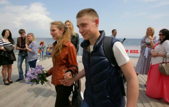 Одесситы устроили марафон поцелуев (фото)