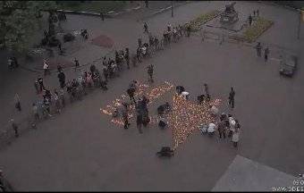 Одесситы подарили родному Городу-герою Звезду Памяти из сотен свечей