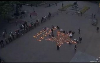 Одесситы подарили родному Городу-герою Звезду Памяти из сотен свечей