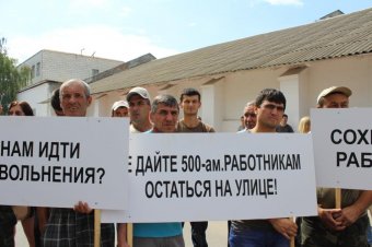 В Измаиле трудовой коллектив масложиркомбината пикетировал администрацию порта с требованием уволить его коррумпированное руководство (фото)