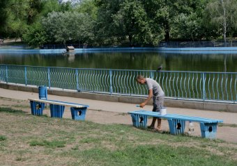 Благоустройство парка Победы завершится ко Дню города (фото)