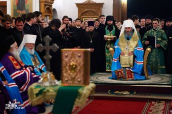 Митрополит Киевский и всея Украины Онуфрий совершил всенощное бдение в Свято-Успенском патриаршем Одесском мужском монастыре (фото)