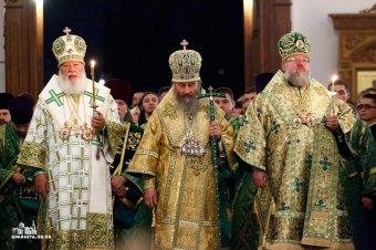 Митрополит Киевский и всея Украины Онуфрий совершил всенощное бдение в Свято-Успенском патриаршем Одесском мужском монастыре (фото)