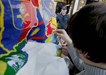 В Одессе вышивали  карту Украины