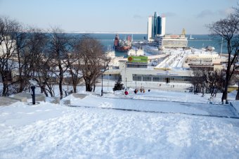 Снежное утро в Одессе