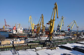 Одесский порт после снежной бури