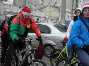 Рождественский Велопробег Дедов Морозов в Одессе все-таки состоялся