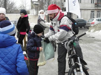 Рождественский Велопробег Дедов Морозов в Одессе все-таки состоялся
