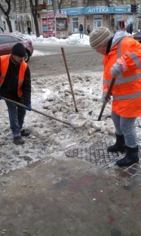 Как борются с последствиями снегопада в Приморском районе (фото)