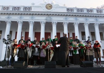 Сегодня на Думской площади состоялся концерт Митрополичего хора и хора "Ave musica"