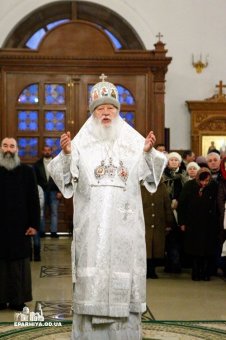 В день праздника Крещения Господня митрополит Агафангел совершил Божественную литургию в Свято-Успенском мужском монастыре