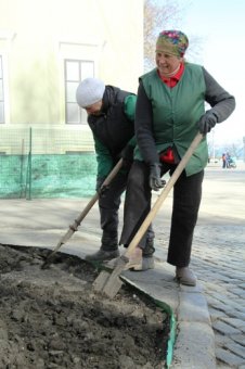 Клумбу на Думской украсила декоративная композиция «Три сердца» (фото)