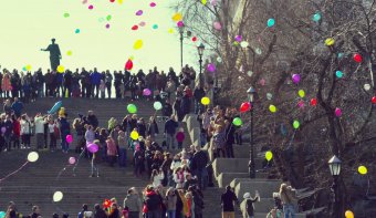 На Потемкинском лестнице признавались в любви к Женщине (фото)