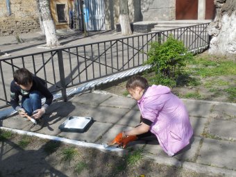 Школьники Молдаванки вышли на городской субботник (фото)