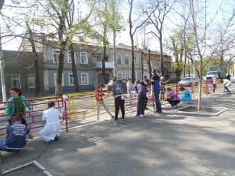 Школьники Молдаванки вышли на городской субботник (фото)