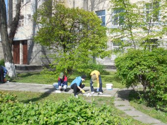 Школьники Молдаванки вышли на городской субботник (фото)