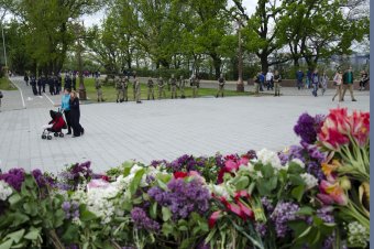 Море цветов у памятника Неизвестному матросу