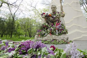 Море цветов у памятника Неизвестному матросу