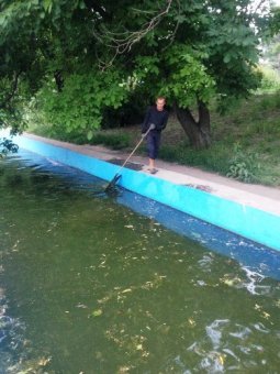 «Сервисный центр» отчитывается о работах по очистке прудов в дендропарке Победы в Одессе (фото)