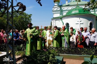 В Духов День митрополит Агафангел провел традиционную службу в храме в Кривой Балке (фото)
