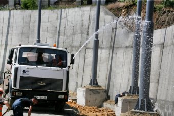 Строительство нового кольца пятого трамвая: Идет  монтаж рельсов (фото)