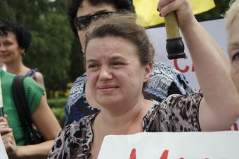 Сотрудники санатория "Лермонтовского" снова вышли на митинг (фото)