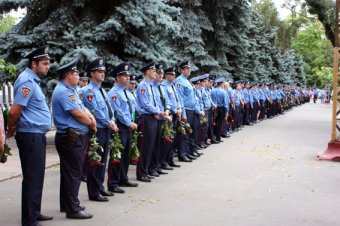 Одесские милиционеры простились с погибшим товарищем (фото)