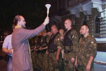 Сегодня очередная группа одесских милиционеров уехала в зону АТО 	