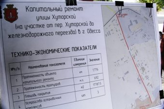 В Одессе ведется капитальный ремонт улицы Хуторской (фото)