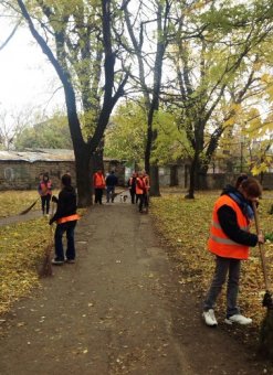 В Одессе продолжаются осенние субботники, в парках и скверах высаживают деревья и кустарники