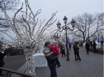 На Думской площади  разноцветными огнями засияла главная ёлка города (фото)