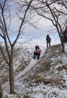 В парке Победы первый снег, и первый лед