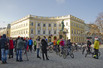 В Одессе прошел рождественский велопробег (фото)