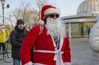 В Одессе прошел рождественский велопробег (фото)