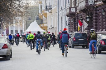 В Одессе прошел рождественский велопробег (фото)