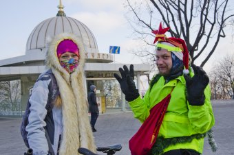 В Одессе прошел рождественский велопробег (фото)