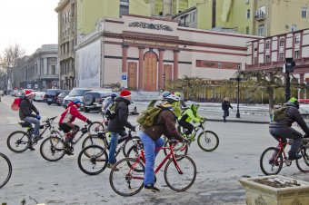 В Одессе прошел рождественский велопробег (фото)