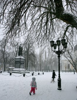 Снег в Одессе (фото)
