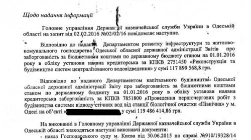 Счета Одесской ОГА остаются под угрозой ареста из-за долга более полумиллиарда гривен (документ)